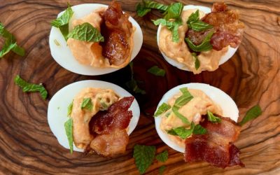 Harissa Deviled Eggs