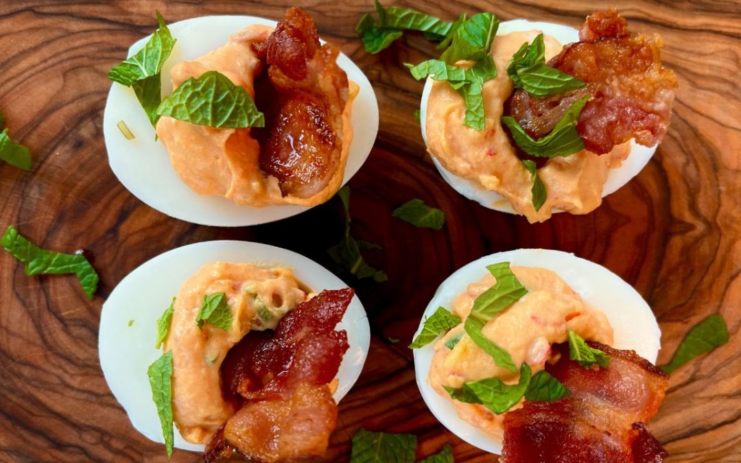 Harissa Deviled Eggs